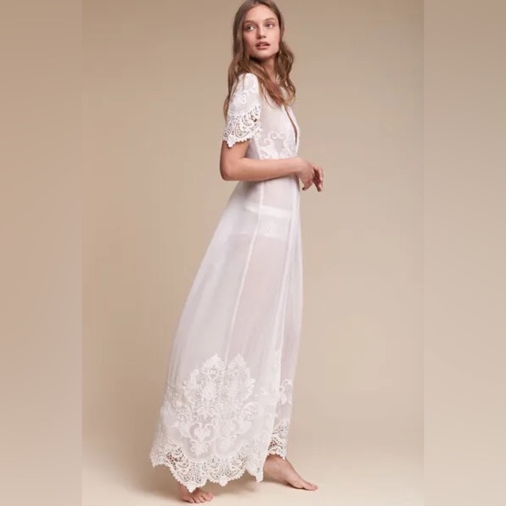 BHLDN White Sand Olivia Embroidered Robe